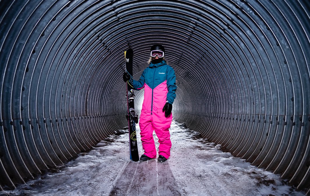 Women Ski Jumpsuit Purple Ski Overall Winter Suit Snowboarding