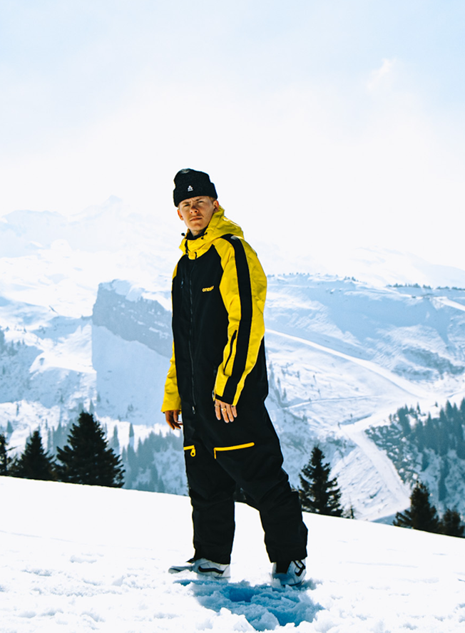 Men's Snow Suit, Black & Yellow - oneskee-ltd-us