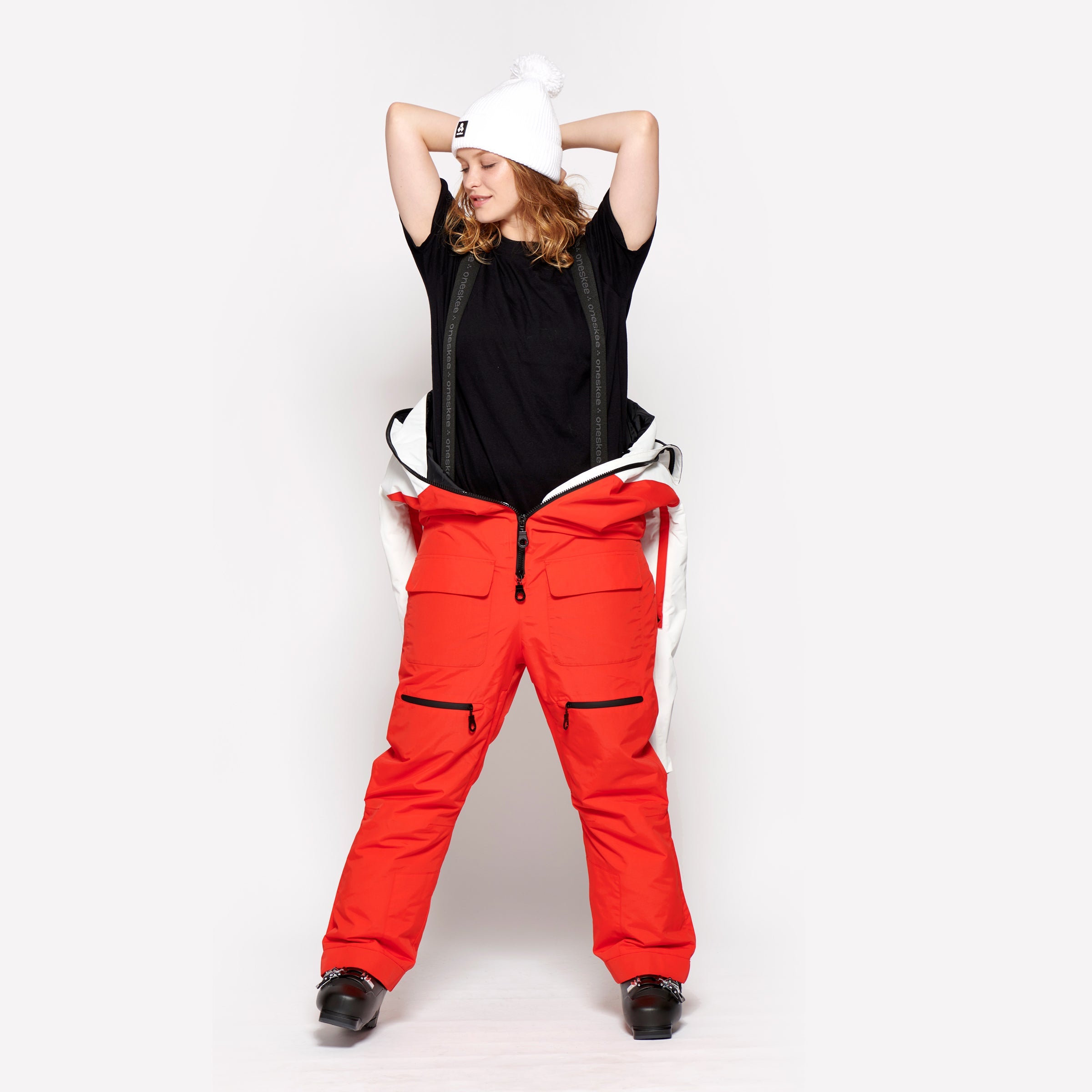 Women's Snow Suit, Red & White