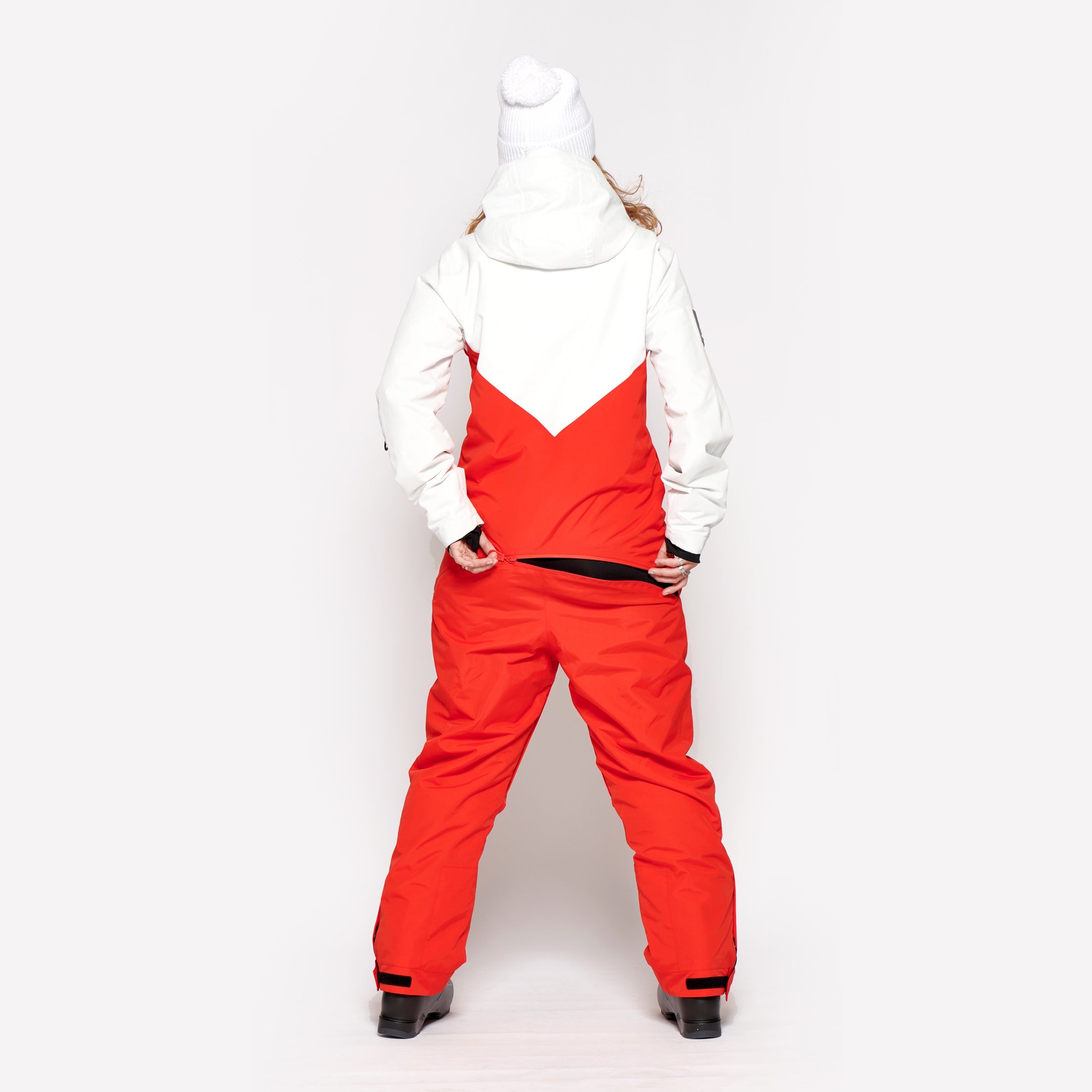 Women's Snow Suit, Red & White