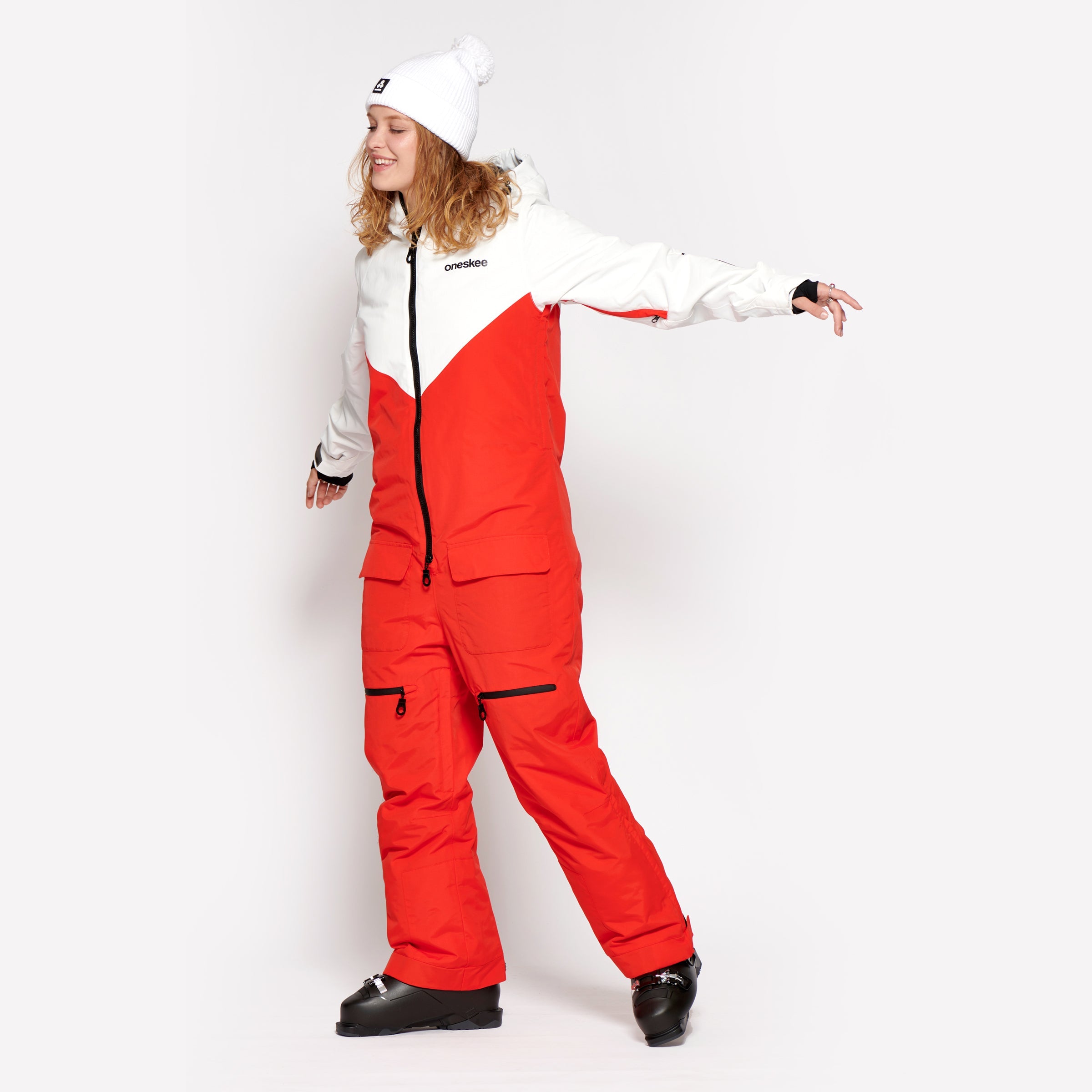 Women's Snow Suit, Red & White