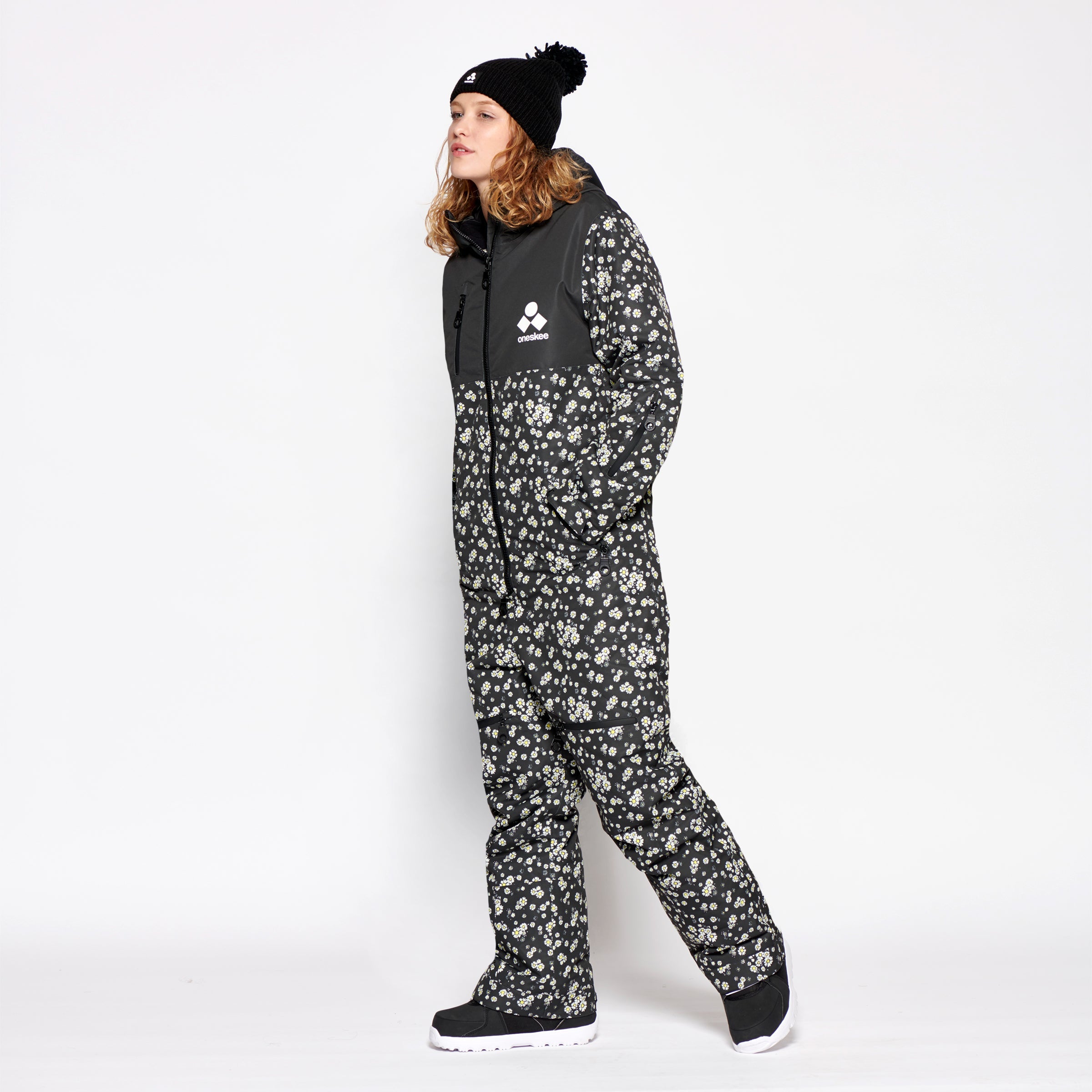 Women's Snow Suit, Black Floral