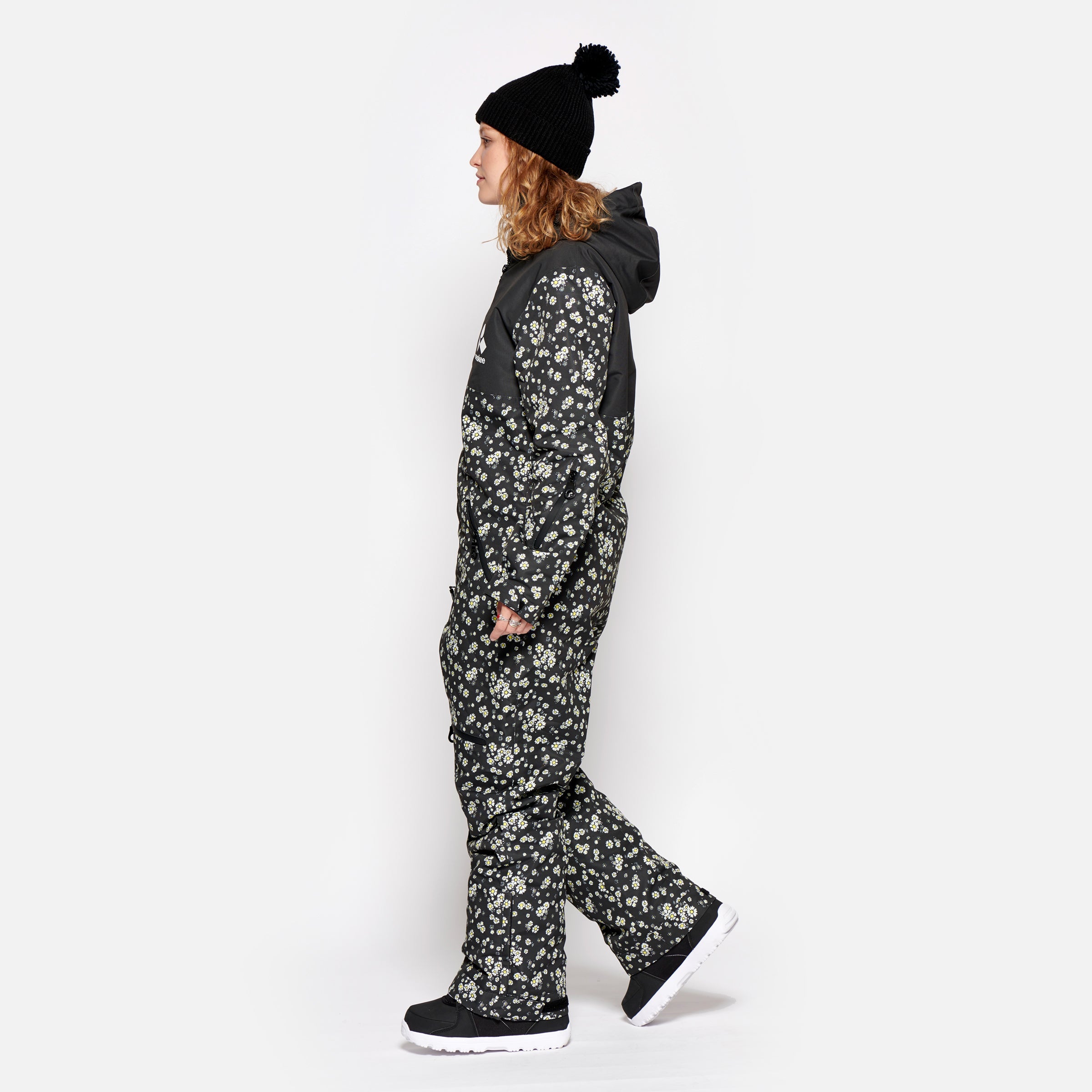 Women's Snow Suit, Black Floral