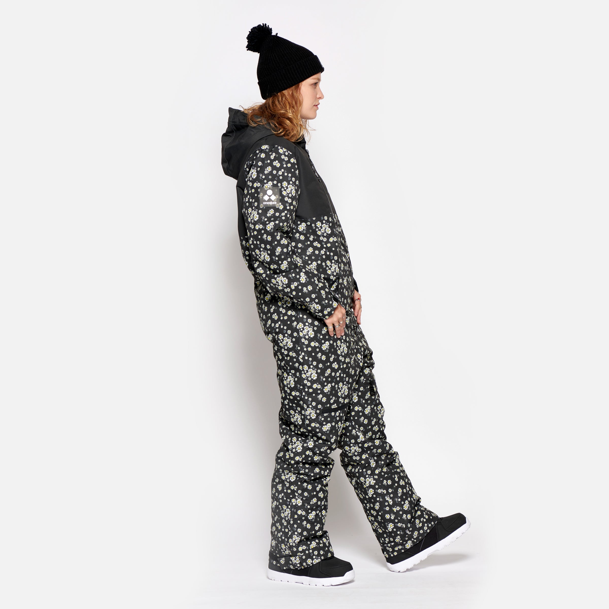 Women's Snow Suit, Black Floral