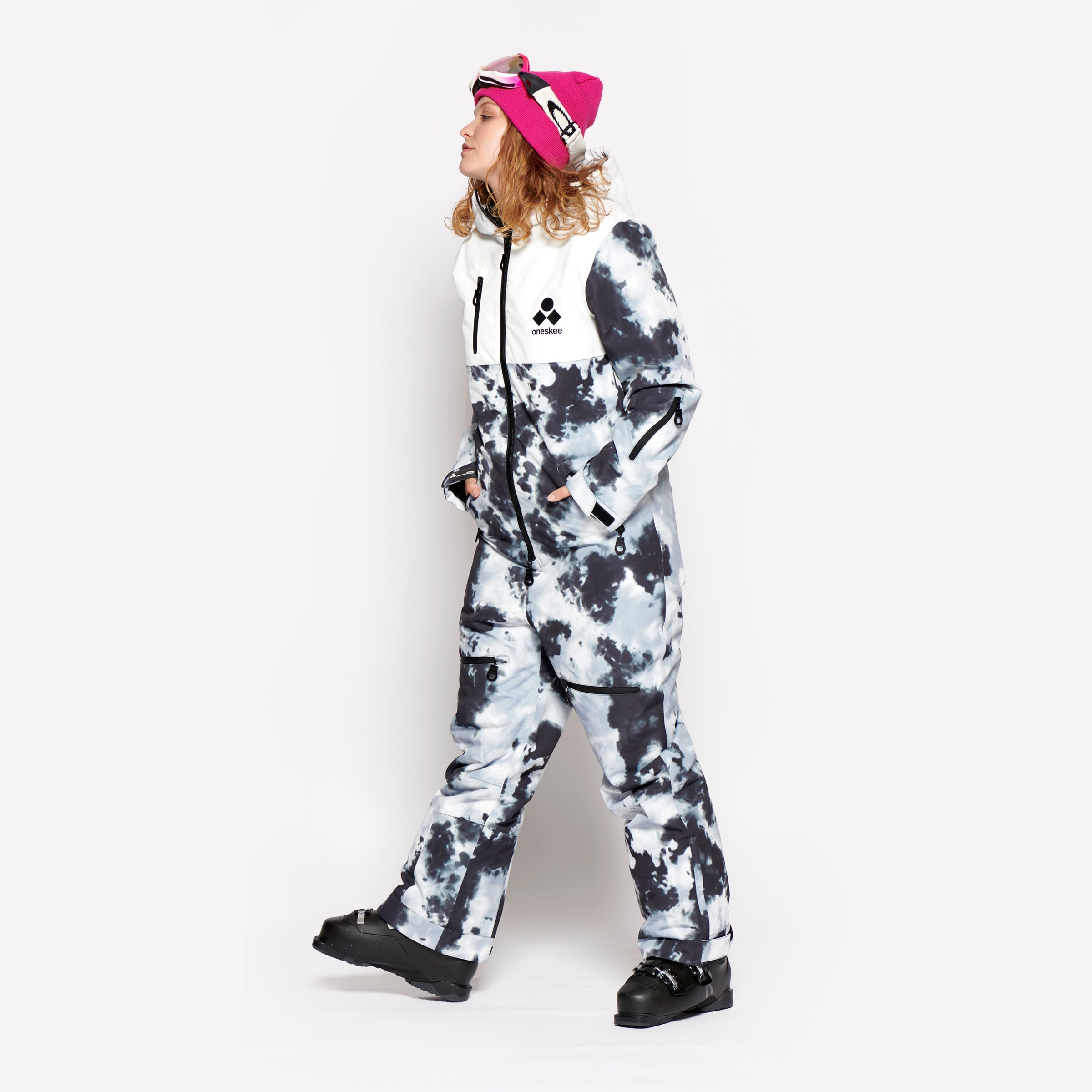 Women's Snow Suit, White Tie Dye