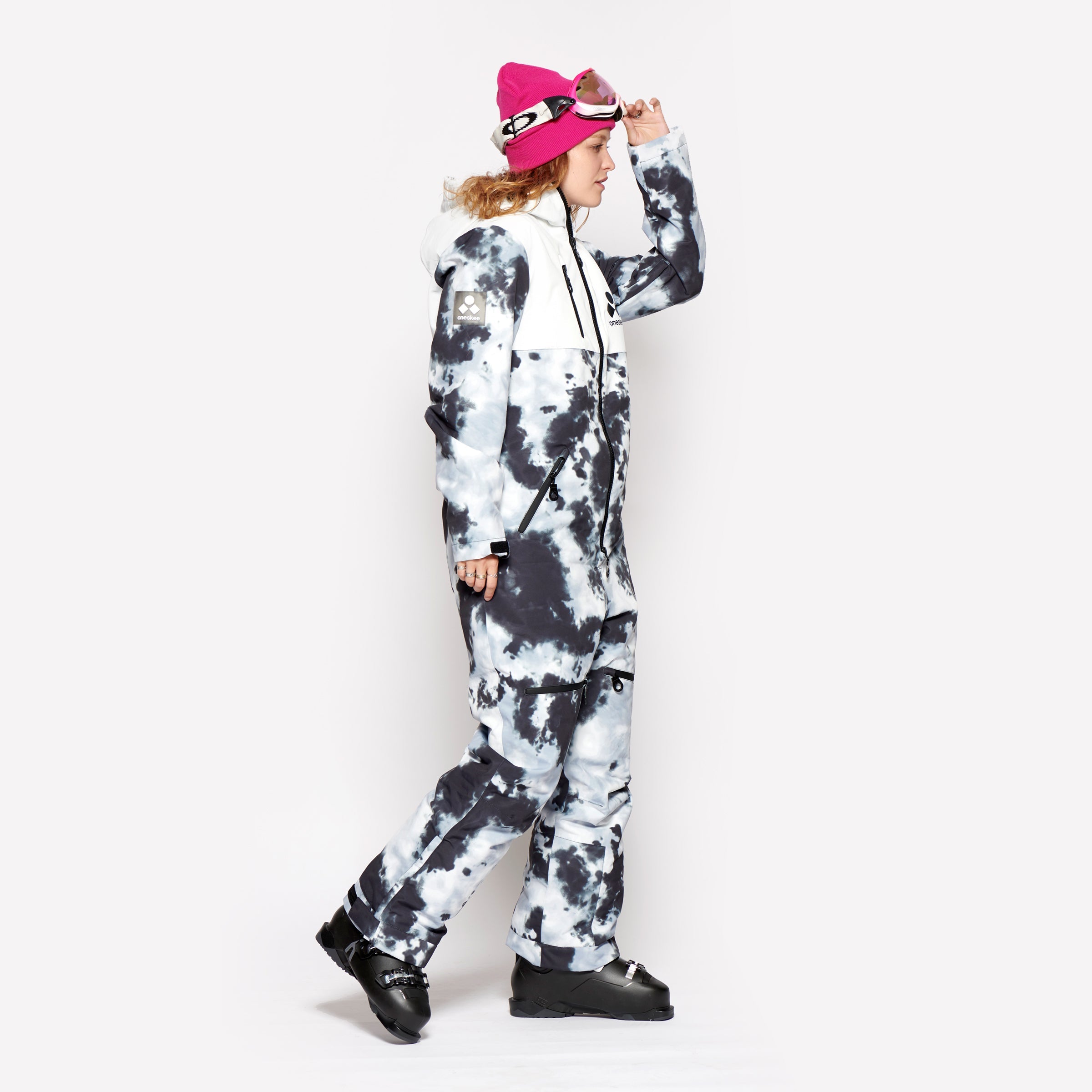 Women's Snow Suit, White Tie Dye