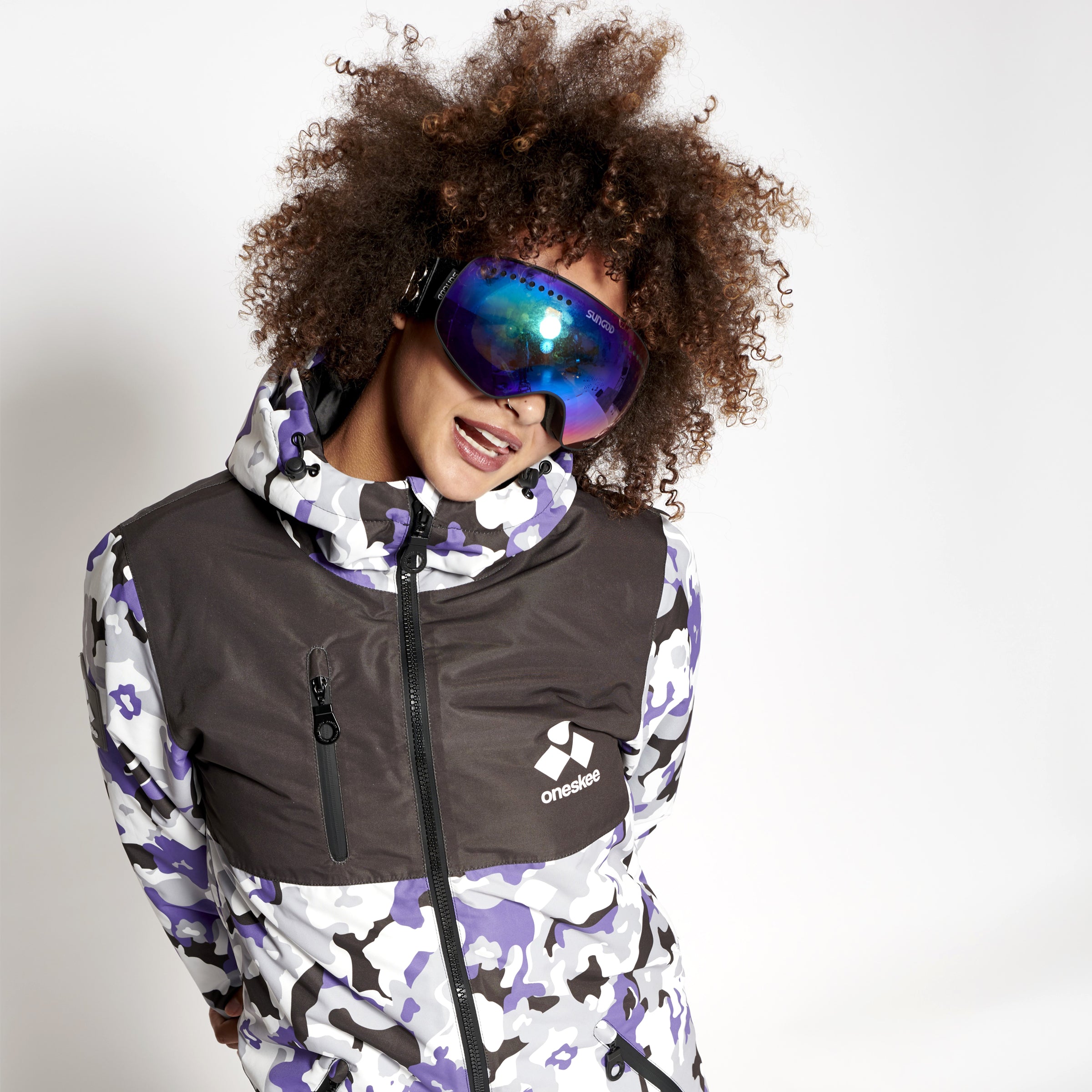 Women's Snow Suit, Purple Camo