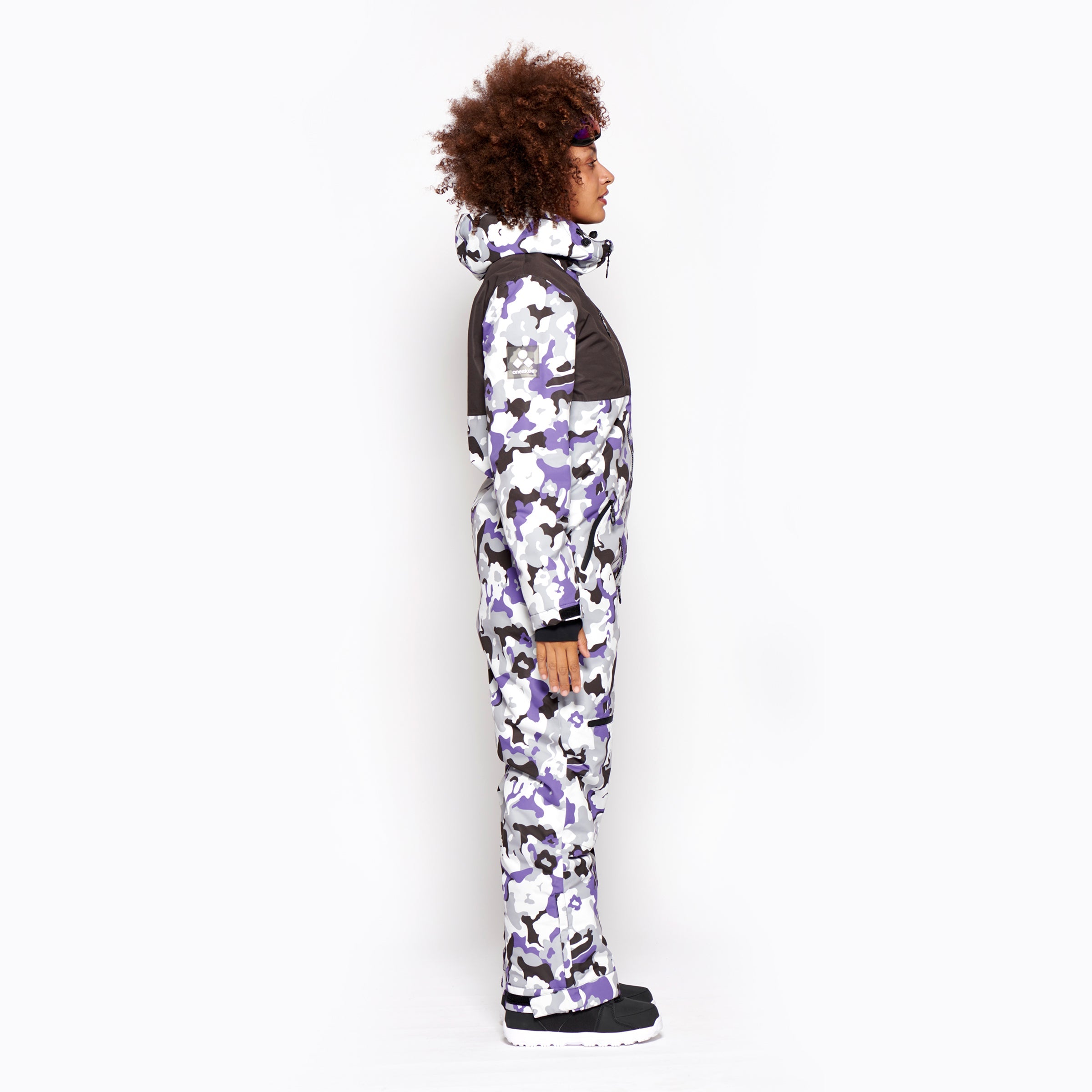 Women's Snow Suit, Purple Camo