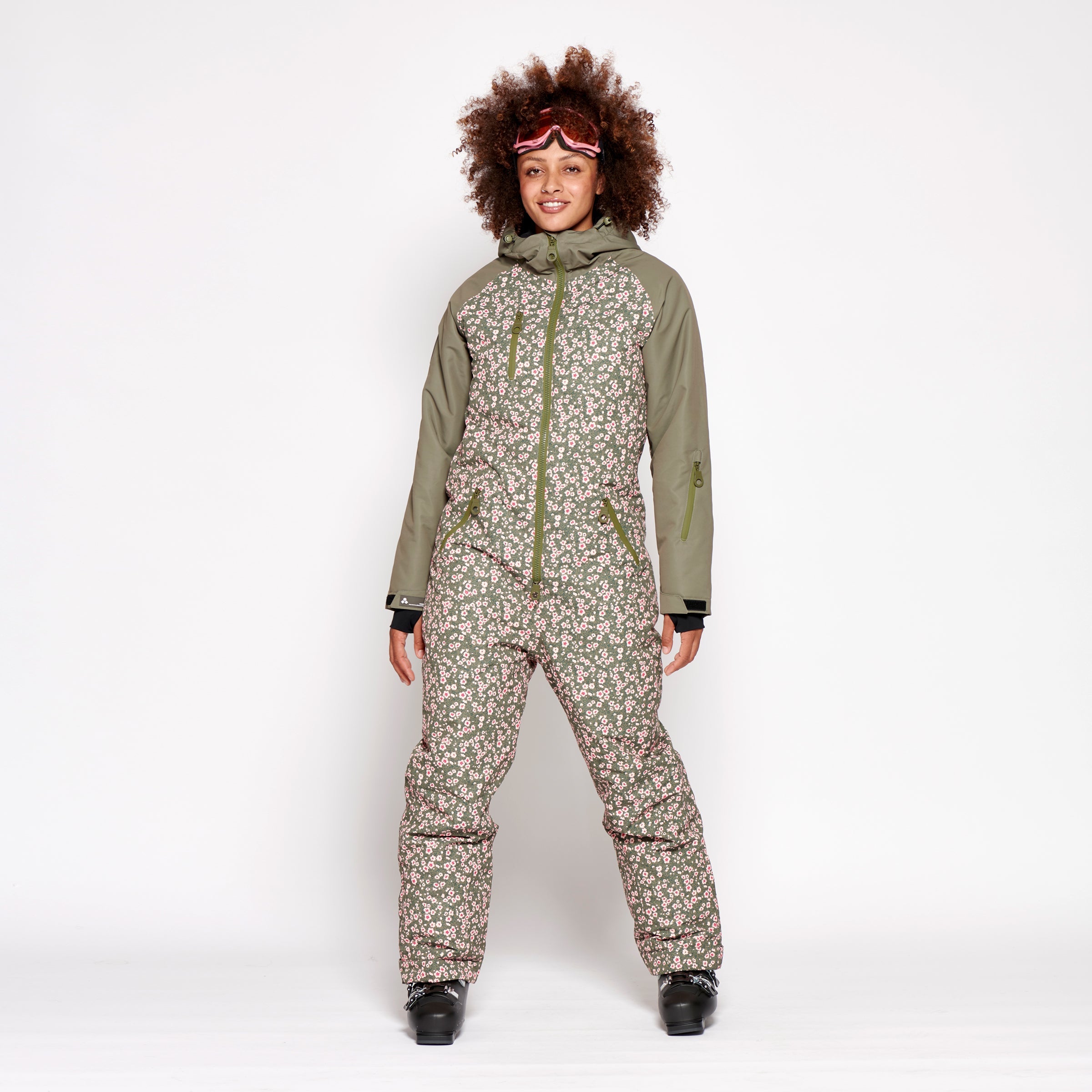 Women's Snow Suit, Olive Floral