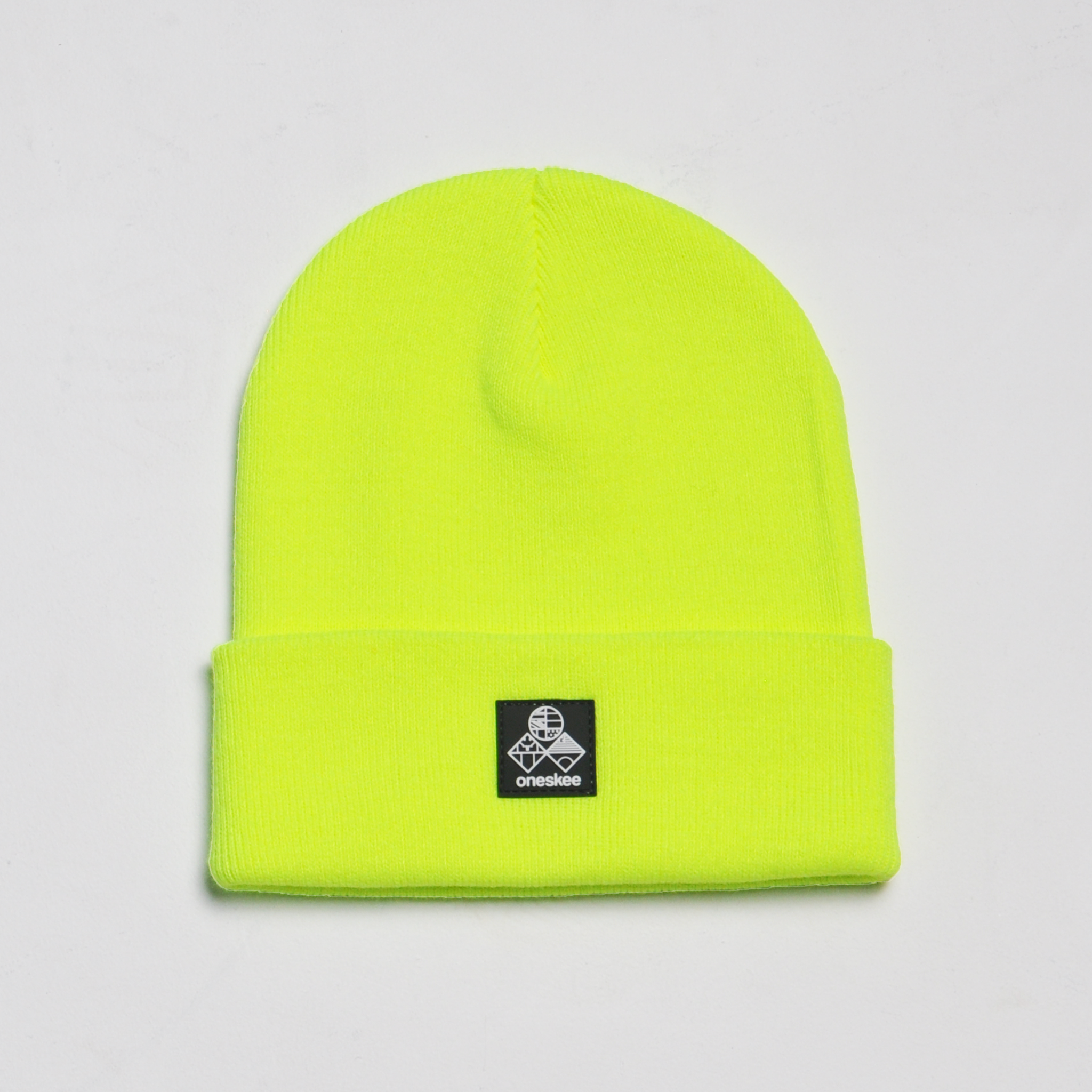 Kids Flag Logo Beanie, Neon Yellow